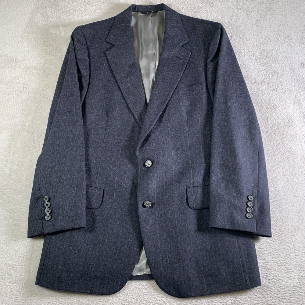 Vintage Colours By Alexander Julian Blazer‎ Mens 40R Gray Plaid Wool Made USA